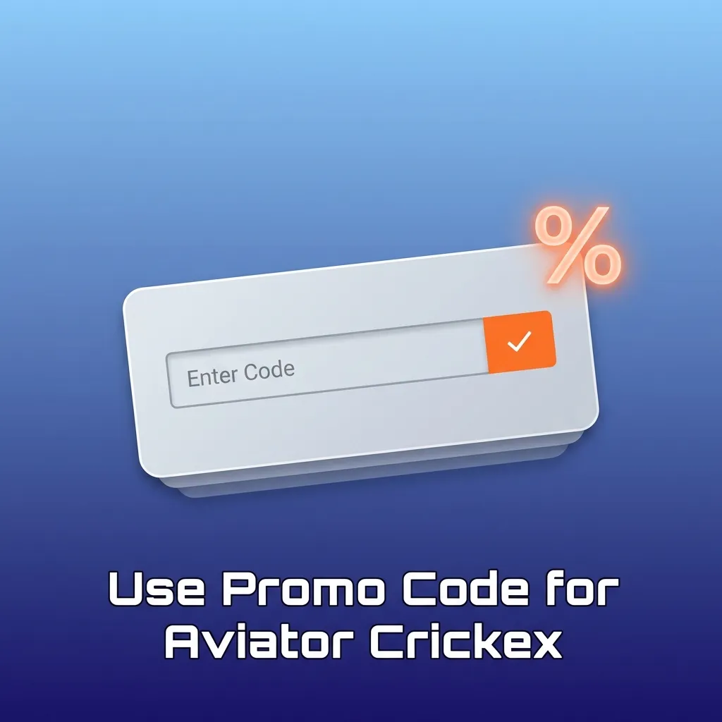 Aviator Crickex promo code AVIATOR100 entry field on registration or account page for bonus activation